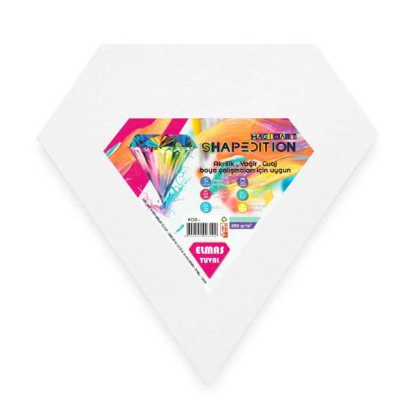 Supertrend Shapedition Elmas Şekilli Tuval 16x18 cm. - Image 1
