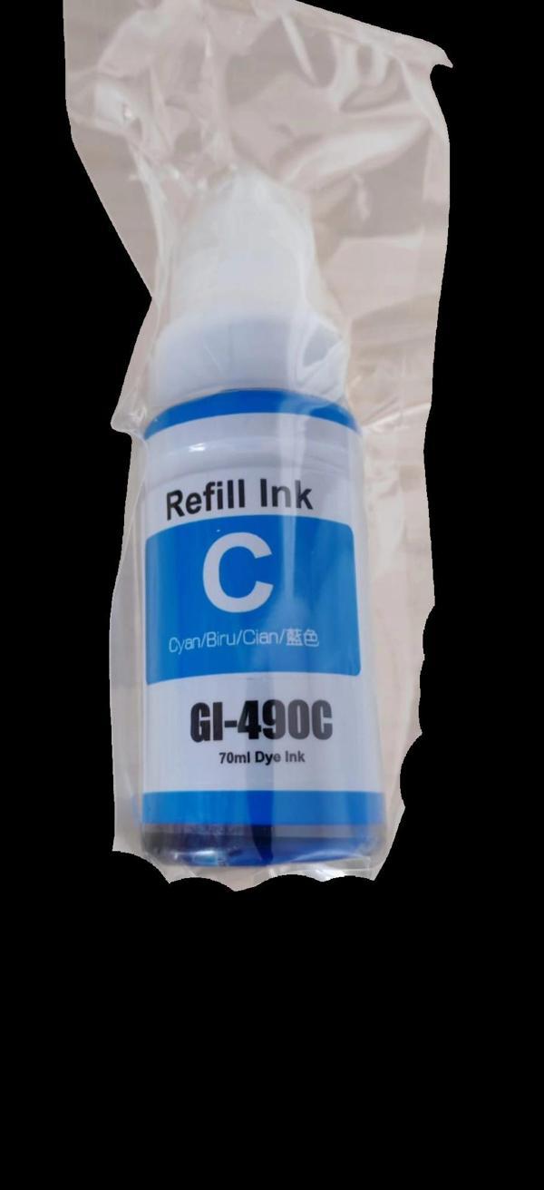 Canon Pixma GI-490 C Mavi Muadil Mürekkep - Image 1