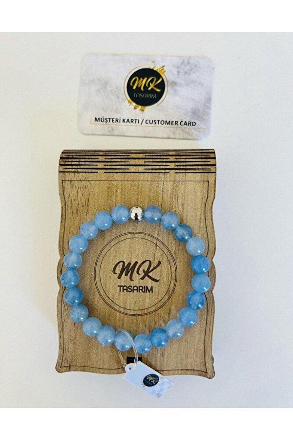 GERÇEK MAVİ AKİK TAŞI BİLEKLİK | ÖZEL KUTUSUNDA | MÜŞTERİ KARTLI MK.009.001 - Image 1