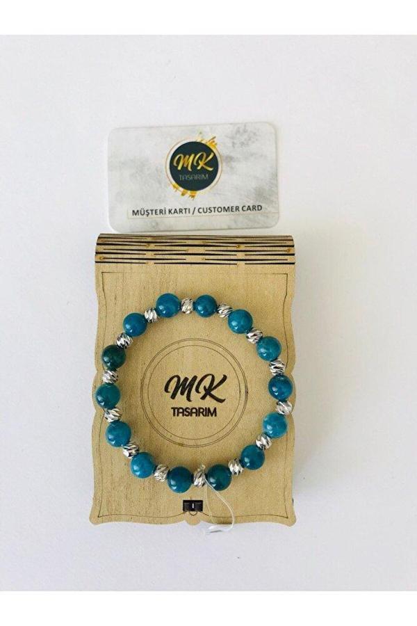 MK TASARIM GERÇEK APATİT TAŞI %100 ORIJINAL BİLEKLİK MKT3001 - Image 1