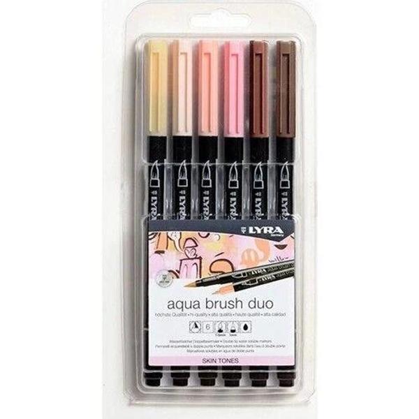 Supertrend Aqua Brush Duo Çift Taraflı Fırça Uçlu Çizim Kalemi Seti 6 Renk SKIN TONES - Image 1