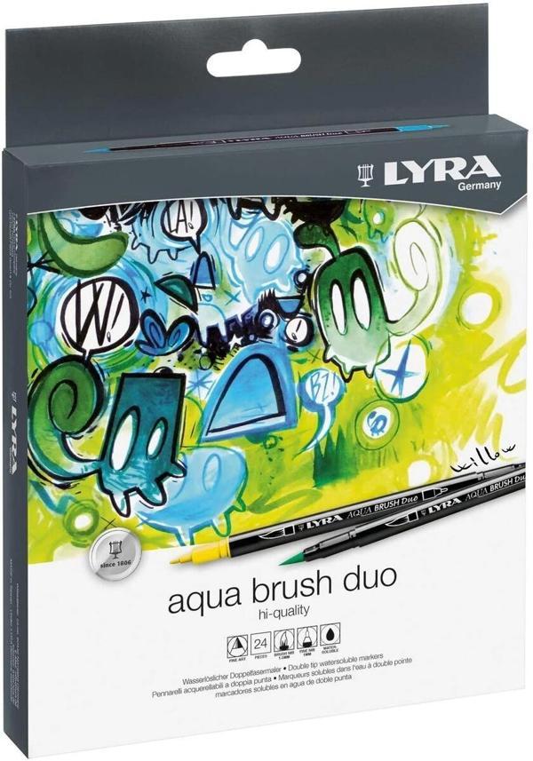 Supertrend Aqua Brush Duo Çift Taraflı Fırça Uçlu Çizim Kalemi Seti 24 Renk - Image 1