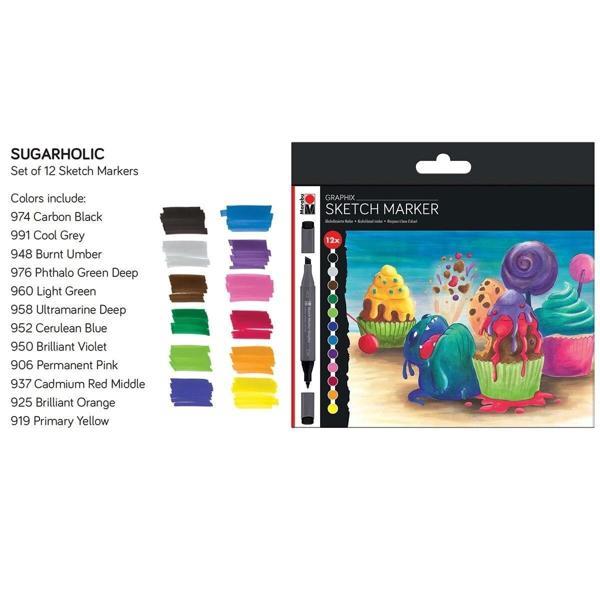 Supertrend Graphix Sketch Marker Seti 12 Renk Sugarholic - Image 1