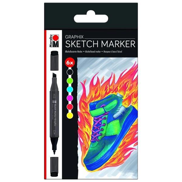Supertrend Graphix Sketch Marker Seti 6 Renk Heat - Image 1