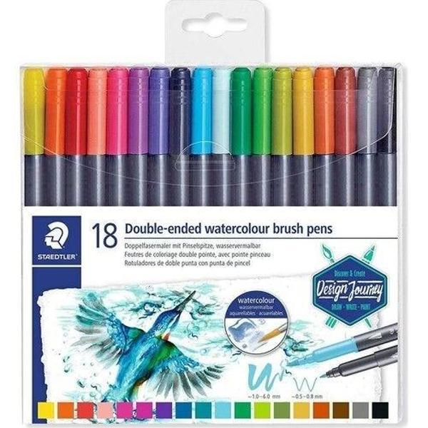 Supertrend Marsgraphic Duo Brush Pen Çift Taraflı Fırça Uçlu Marker Seti 18 Renk - Image 1