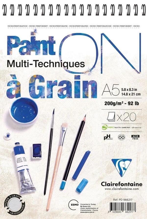 Supertrend Paint'On Çok Amaçlı Eskiz Çizim Defteri Üstten Spiralli 200 gr. A5 20 yp. - Image 1