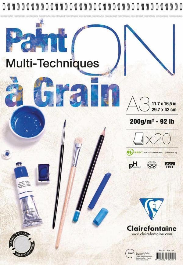 Supertrend Paint'On Çok Amaçlı Eskiz Çizim Defteri Üstten Spiralli 200 gr. A3 20 yp. - Image 1