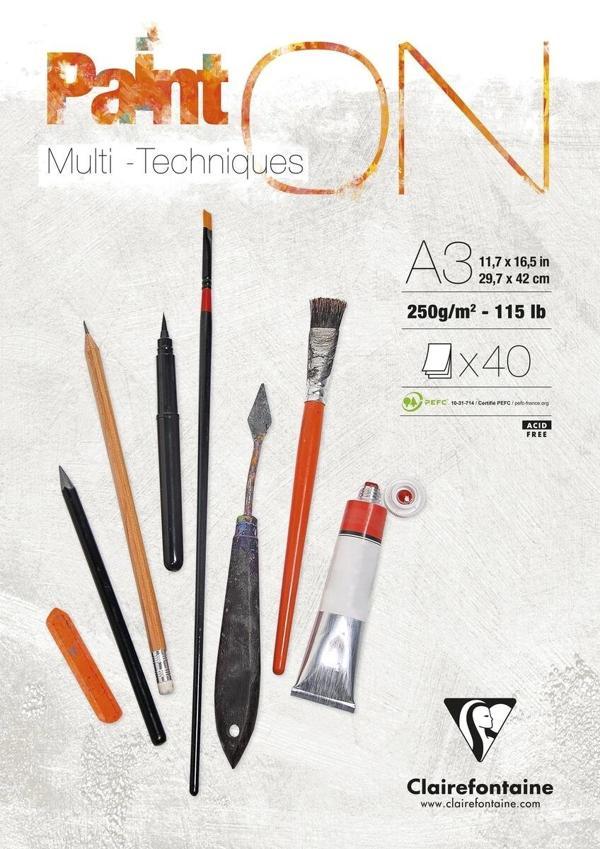 Supertrend Paint'On Multi-Techniques Karışık Teknik Eskiz Çizim Defteri 250 gr. A3 50 yp. - Image 1