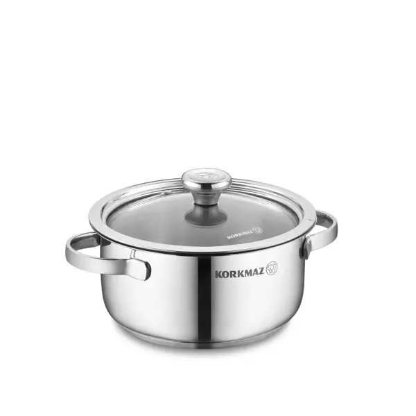 Korkmaz Minika 12x6.5 cm Tencere Inox Tencere A1398 - Image 1