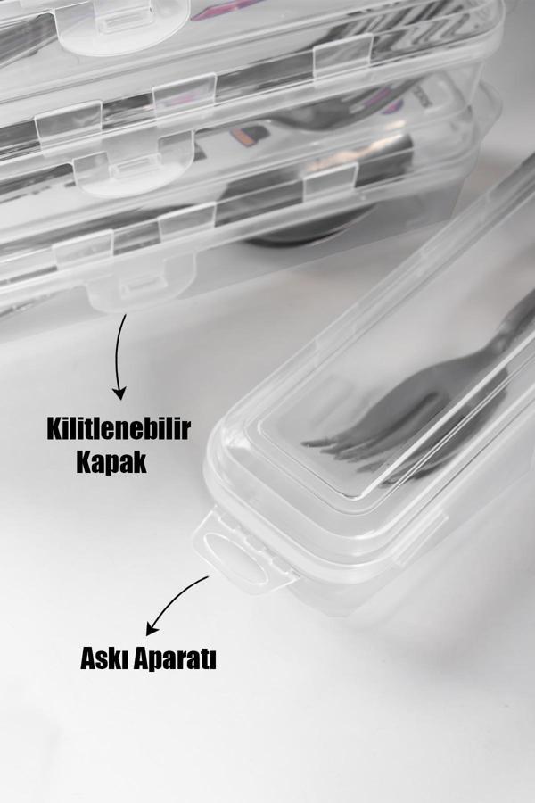 Porsima ORG-184 4lü Makyaj Fırçası Kalemlik Diş Fırçası Kabı Çatal Kaşık Bıçak Saklama Kutusu Kabı Seti - Image 1