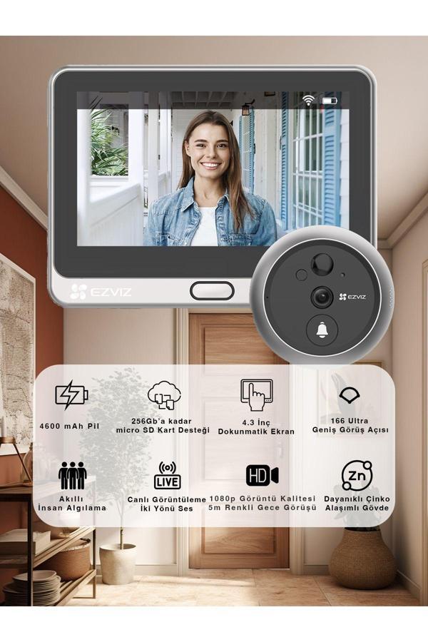 Dp2 Akıllı Kapı (MERCEK) Görüntüleyici – 4.3” Dokunmatik Ekran, Mobil Uyumlu | Fynix Teknoloji - Image 1