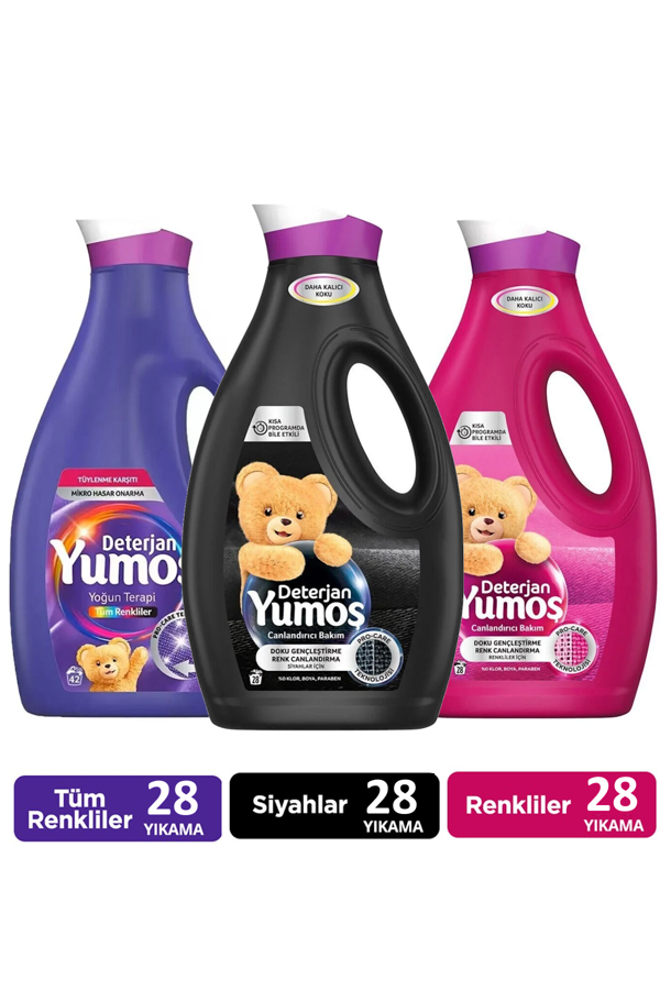 Yumoş Sıvı Deterjan Renkliler 1690 ml x1 Siyahlar 1690 ml x1 Yoğun Terapi Tüm Renkliler 1690 ml x1 - Image 1