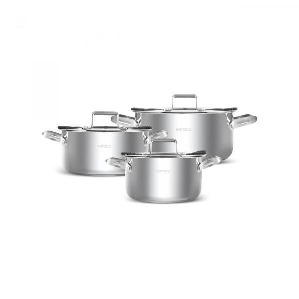 Karaca Montreal İndüksiyon Tabanlı 6 Parça Çelik Midi Set - Image 1