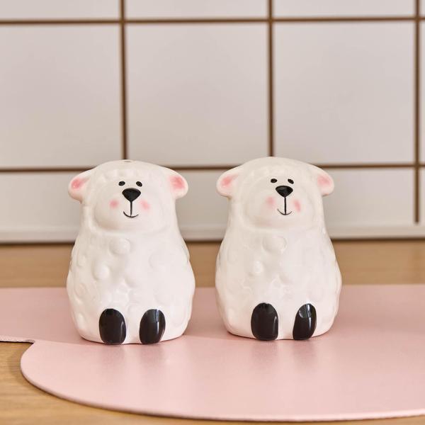 Karaca Sheepy Tuzluk ve Biberlik Beyaz 8x4,4 cm - Image 1
