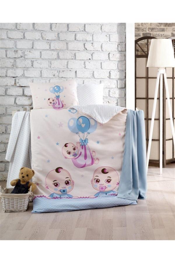 Taç By Kristal Taç Ranforce Bebek Nevresim Takımı Babies Mavi - Image 1