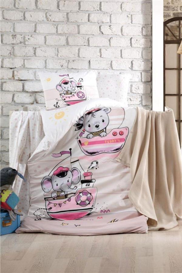 Sailing Pembe Ranforce Bebek Nevresim Takımı - Image 1