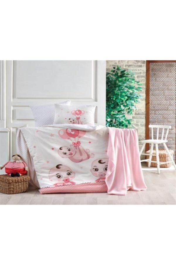 Tek Kişilik Ranforce Bebek Nevresim Takımı Babies Pink - Image 1