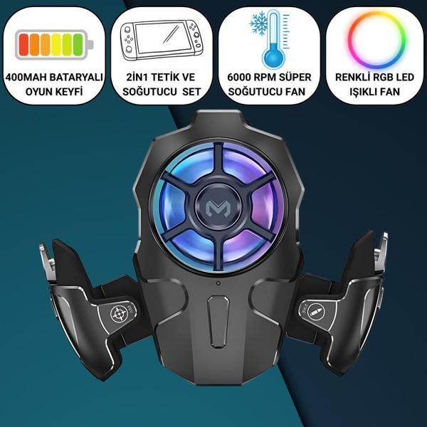 Coofbe Profesyonel Turbo Fan 4000Mah 6000RPM 2İN1 Ayarlanabilir Tetik Telefon Soğutucu Radyatör 3 Kademeli - Image 1