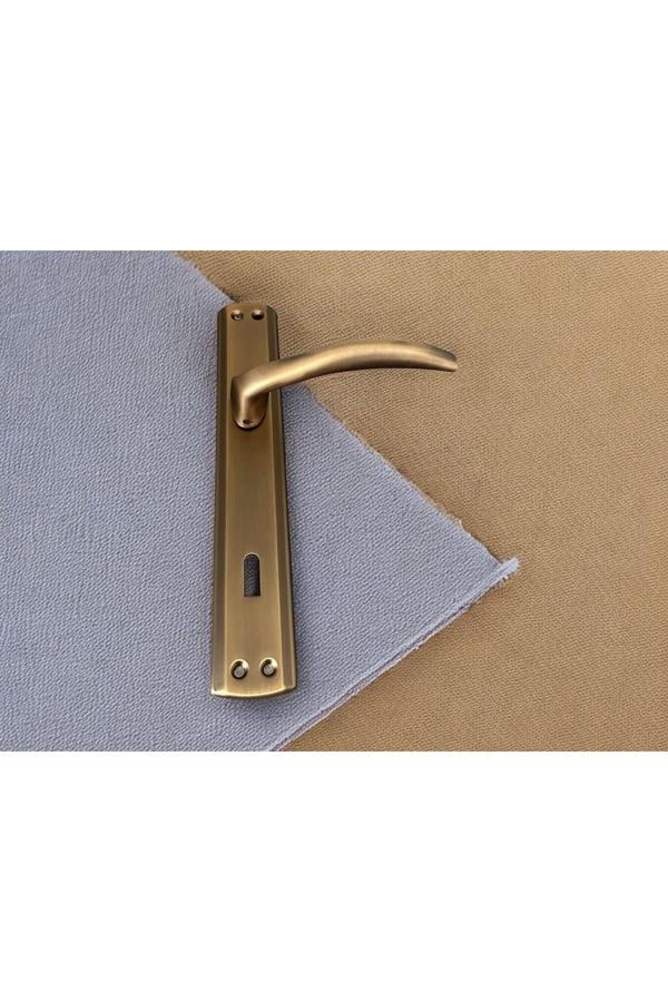 Trim Mat Antik Sarı Aynalı Oda Kapı Kolu 1 Takım Şık Ve Dayanıklı - Image 1