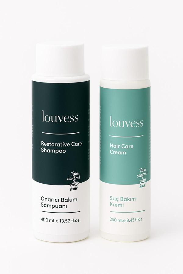 Louvess Onarıcı Bakım Şampuanı & Saç Bakım Kremi İkili Set - Image 1