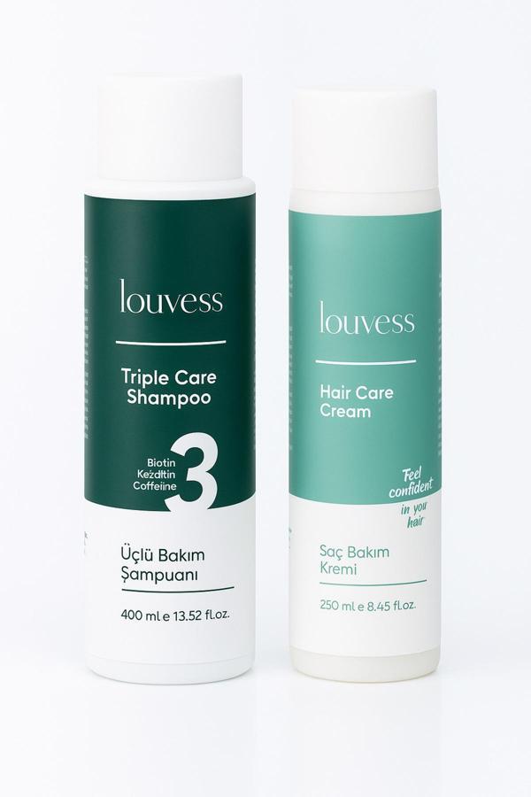 Louvess Üçlü Bakım Şampuanı & Saç Bakım Kremi Seti - Image 1