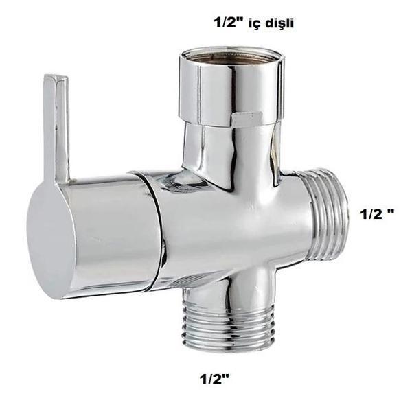 Banyo Robot Duş Seti Yönlendirici Musluk 1/2 - 1/2 - 1/2 iç dişli rekor - Image 1