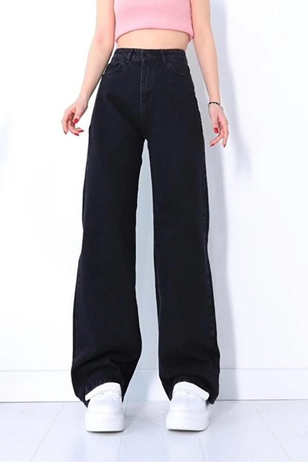 Mooishan Siyah Kot Pantolon Siyah Salaş Jeans Likralı Esnek - Image 1