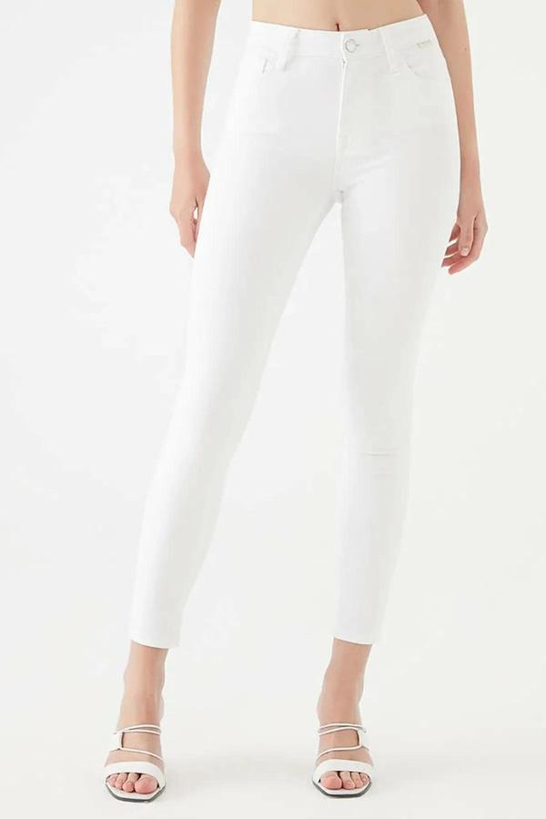 Kleshus Ganikus Super Skinny Beyaz Yüksek Bel Bilek Boy Dar Paça (iç Göstermez) - Image 1