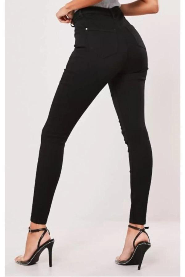 Kleshus Ganikus Kadın Süper Skinny Fit Esnek Likralı Siyah - Image 1