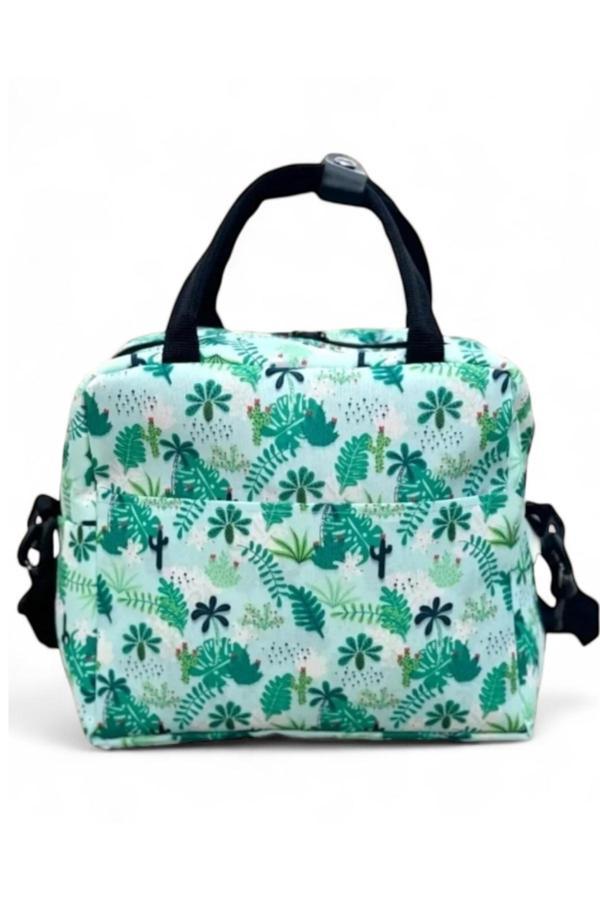 Uretti - Petek 7523 6776 Yaprak Baskılı Termal Yemek Taşıma Çantası / 26 Cm x 22 Cm - 4.5 Litre - Image 1