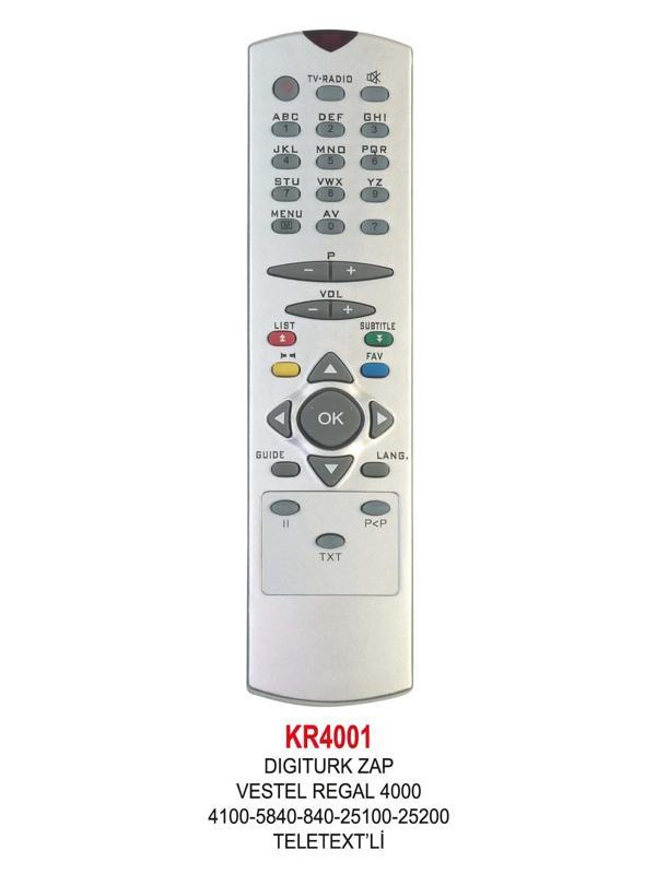 VESTEL 4000-4100-5840-840-25100-25200 TELETEXT’Lİ UYDU KUMANDASI - Image 1