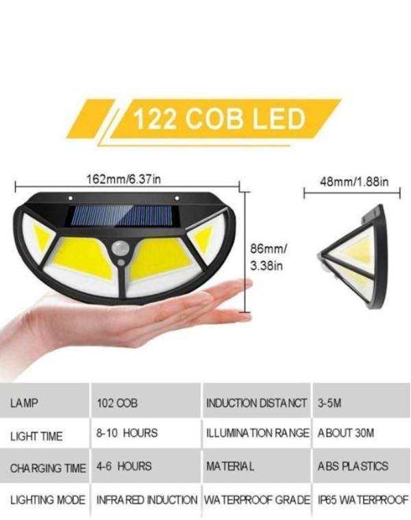 Fonksiyonel Sensörlü 122 Ledli Solar Bahçe Lambası - Image 1
