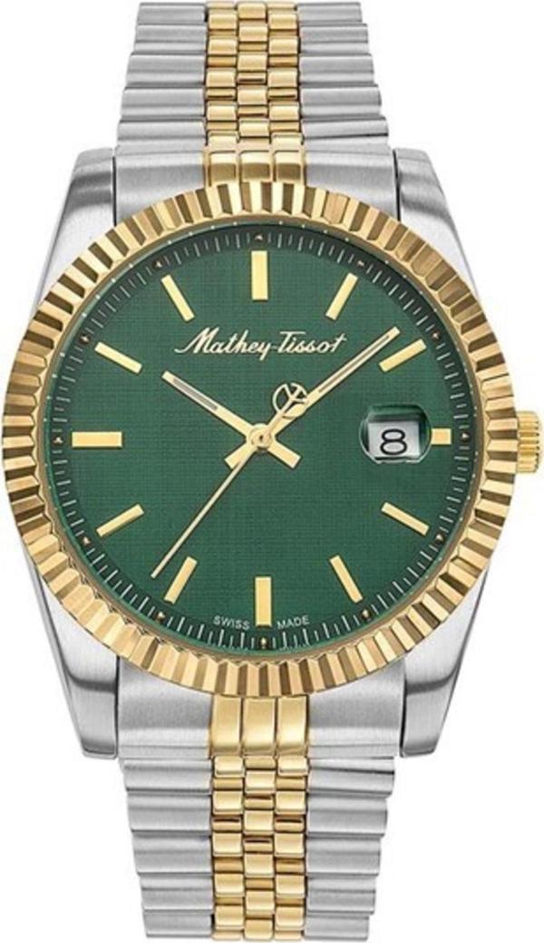 Mathey-Tissot H810bv Swıss Made Yeşil Kadran Jubile Kordonlu Erkek Kol Saati - Image 1