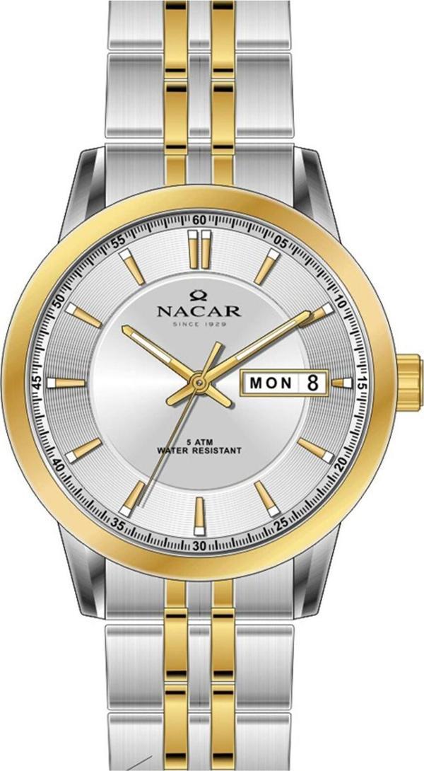 Nacar NC21-294740-CSM Çelik - Sarı Metal Band Erkek Kol Saati - Image 1