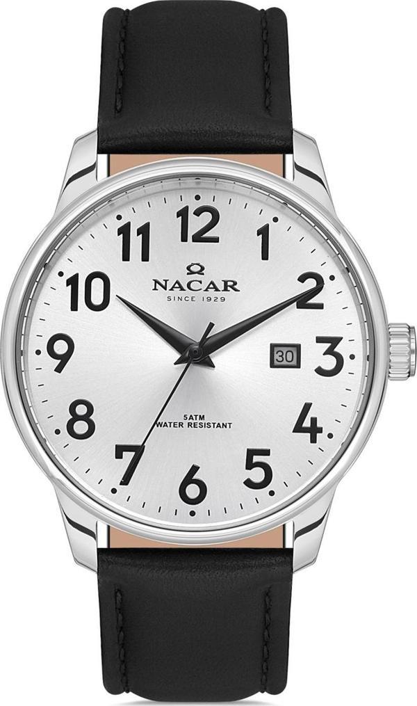 Nacar NC21-297170-ASL1 Siyah Hakiki Deri Erkek Kol Saati - Image 1