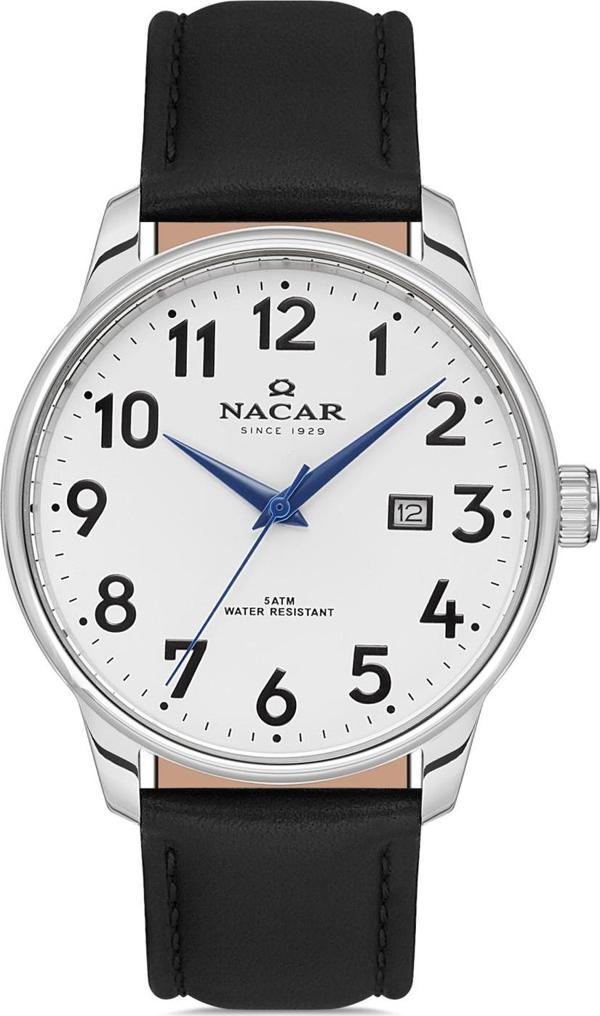 Nacar NC21-297170-AWL1 Siyah Hakiki Deri Erkek Kol Saati - Image 1