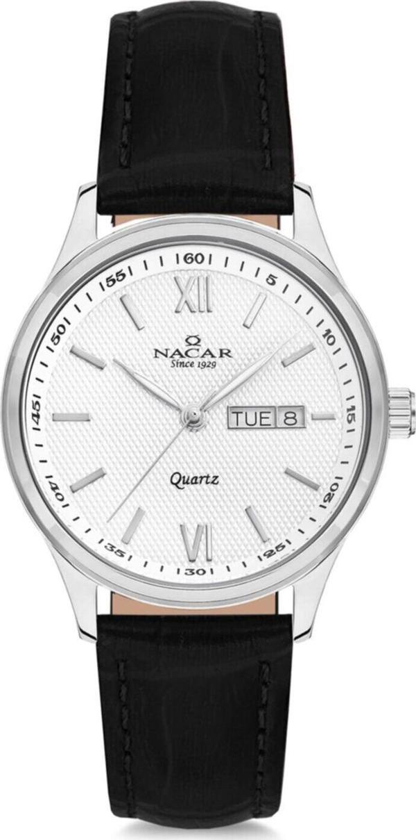 Nacar NC31-39B155-ASL1 Siyah Hakiki Deri Kadın Kol Saati - Image 1