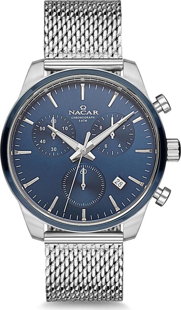 Nacar NC34-290316-ALLM Gri Hasır Band Erkek Kol Saati - Image 1