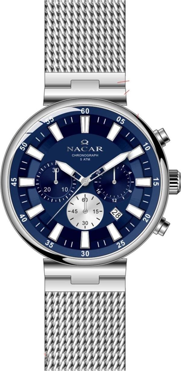 Nacar NC34-290505-ALM Çelik Hasır Band Erkek Kol Saati - Image 1
