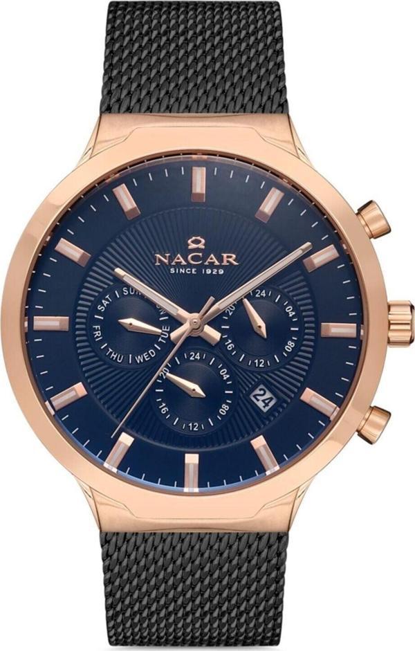 Nacar NC34-290507-RBM Siyah Hasır Band Erkek Kol Saati - Image 1