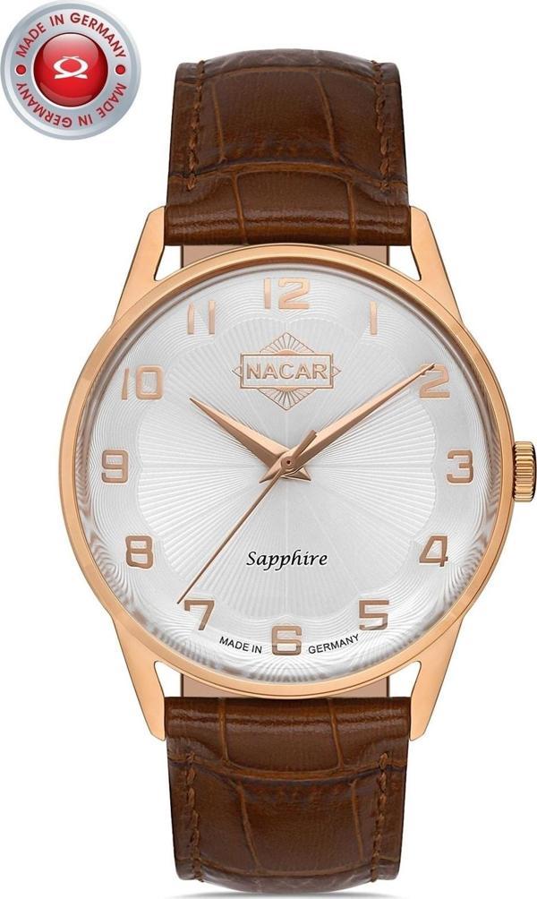 Nacar NC34-290865-RSL2 Kahverengi Hakiki Deri Erkek Kol Saati - Image 1