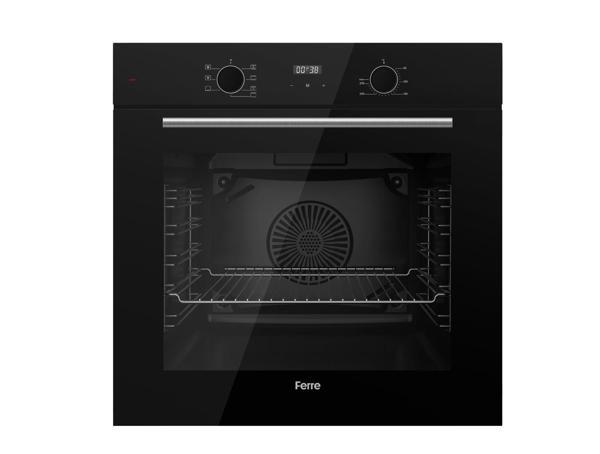 FERRE QBL63CS FLOWART SERİSİ SİYAH ANKASTRE FIRIN (0+7 KONUM) - Image 1