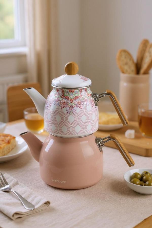 Bambum Unique - Bambu Kulplu Çaydanlık Takımı Pembe - Image 1