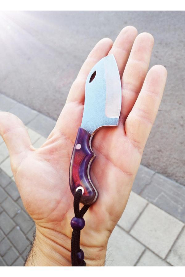 Efsoon Organics Kamp Bıçağı Epoksi Kabze Küçük Boy Keskin Çelik Hediyelik Özel Kılıfında - Image 1