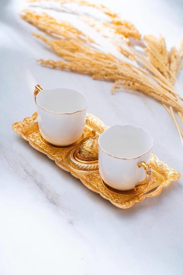Ayla 2 Kişilik Tepsili Sunum Kahve Fincanı Takımı - 90 ml - Image 1