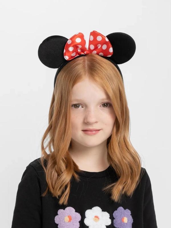 Kırmızı Fiyonklu Minnie Mouse Taç Fare Tacı Kafa Bandı - Image 1