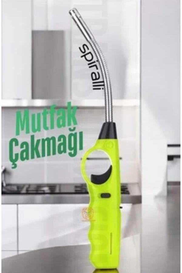 Kizilelmada Gazlı Spiral Uzun Çakmak – Şömine, Kamp, Mutfak Ve Ev İçin Pratik (1 Adet) Yeşil - Image 1