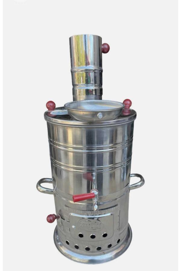 Kizilelmada Paslanmaz Alüminyum Alaşımlı Çelik Kömürlü Semaver – 5 Litre – Bahçe & Piknik Tipi - Image 1