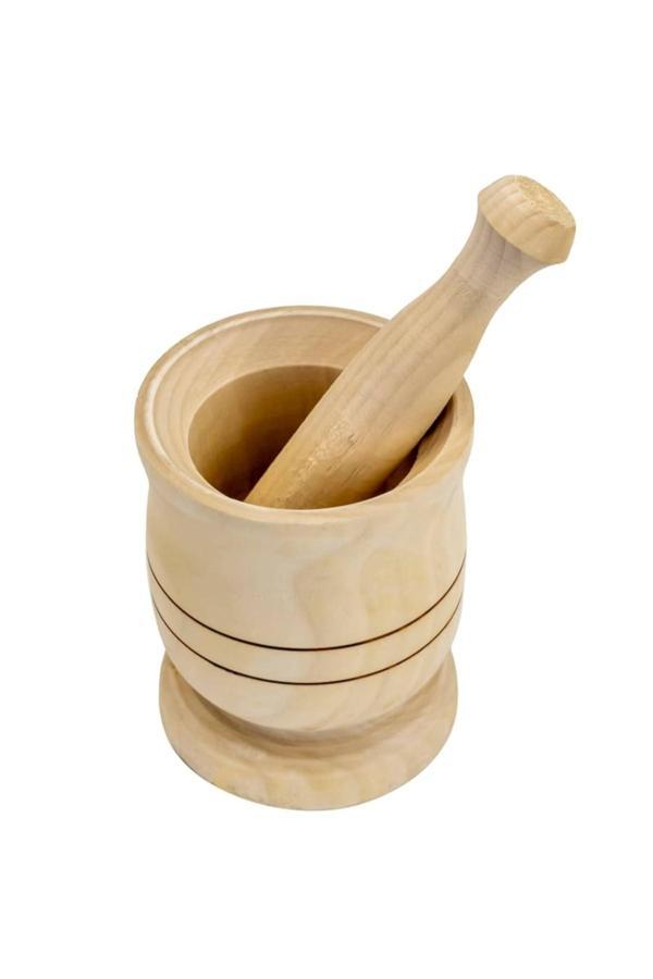 Kizilelmada Mutfak İçin Ahşap Havan 11X8 Cm – Baharat Ezme Aparatı - Image 1