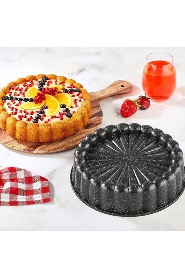 Kizilelmada Granit Kaplama Döküm Kek Kalıbı 28 Cm – Yanmaz, Yapışmaz Yüzey 6 Cm Derinlik - Image 1